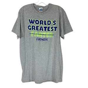 World's Greatest Father or Farter T-Shirt Size M Funny Gag Dad Gift NWT